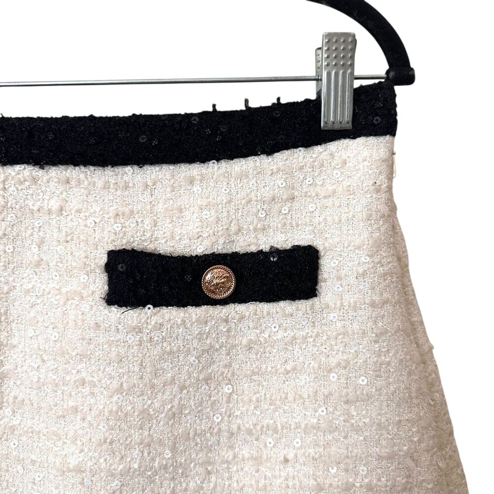 SAYLOR Cressida Tweed Feathered‎ Mini Skirt NWT Large - Picture 5 of 6